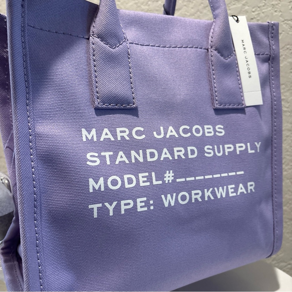 Marc Jacobs Lavender Canvas Tote With White Logo View 2